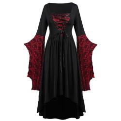 TaissBocco Gothic Dresses for Women Costumes Queen Ball Gown Masquerade Dress Halloween Party Dresses(L, F2) von TaissBocco