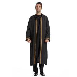 TaissBocco Herren Muslim Arab Robe Langarm Strickjacke Robe Herren Abaya Islamische Robe(L, F3) von TaissBocco