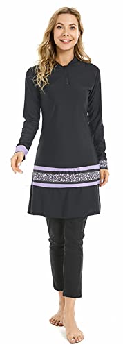 TaissBocco Muslimischer Badeanzug für Frauen Islamische Bademode 3PCS Burkini Full Coverage Badeanzug Plus Size Modest Bademode (4XL, T3) von TaissBocco