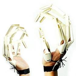 Taixinpower Halloween-Finger, 3D-gedruckte Fingerverlängerungen, flexible Gelenk-Skelett-Hände, passend für alle Fingergrößen und verstellbar, Halloween-Party, Cosplay-Kostüm, weiß, One size von Taixinpower