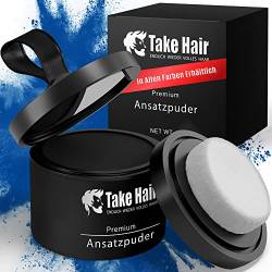 Take Hair Ansatzpuder Männer I 100% Wasserfest inkl. Spiegel und Schwamm I 4g Haarpuder I Haarverdichtung Haarverdicker Ansatzspray I Ansatzpuder für graue Haare abdecken (Ansatzpuder Mittelbraun) von Take Hair ENDLICH WIEDER VOLLES HAAR