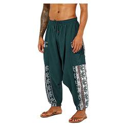 Freizeithose Herren Stretch FüR Zuhause UnregelmäßIger Elefanten-Totem-Druck Haremshose Atmungsaktiv Heimhose Track Pants Tether Hosen Mit Geradem Bein Yogahose Herren Freizeithose Aladinhosen von Take Idea