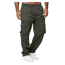 Herren Cargohose Regular Fit Einfarbig Straight Breite Freizeithose Funktioneller-Stil Cargo Jogginghose Tactical Outdoorhose Mit Vielen Taschen Shot Sport Campinghose Trekkinghose von Take Idea