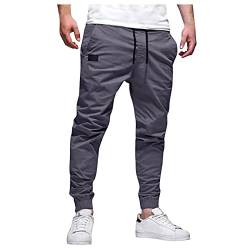 Jogginghose Herren Mittlere Taille Mode Einfarbig Regular Fit Freizeithose Mit BüNdchen Sporthose Mit Kordelzug Arbeitshose Outdoorhose Stretch Trainingshose Trekkinghose von Take Idea