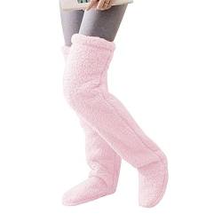 Takezuaa Erwachsener Kniestrümpfe,Plüsch Strümpfe lange Beinwärmer für Frauen,Männer über Knie hoch Fuzzy Socken,Winter Home Schlafen Socken von Takezuaa