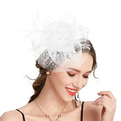 Takmor Fascinator Hochzeit, Hut Damen Mesh Federn Clip Kopfschmuck Fascinator auf Tea Party Kirche Hochzeit Cocktail für Frauen und Mädchen von Takmor