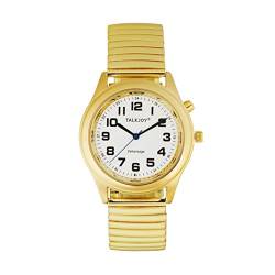 TalkJoy Premium Damen Sprechende Armbanduhr Goldene Uhr Senioren Blindenuhr Zeitansage von TalkJoy