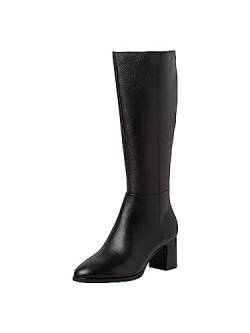 Tamaris COMFORT Damen Hohe Stiefel mit Absatz aus Leder Elegant Comfort Fit, Schwarz (Black), 39 EU von Tamaris