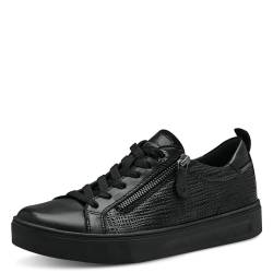Tamaris COMFORT Damen Sneaker flach aus Leder mit Reißverschluss, Schwarz (Black Uni Nap), 37 EU von Tamaris