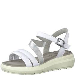 Tamaris Comfort Damen 8-8-88202-20-191 Flache Sandale, White/Silver, 41 EU von Tamaris