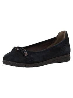 Tamaris Comfort Damen Ballerinas aus Leder Klassisch Comfort Fit, Blau (Navy), 39 EU von Tamaris