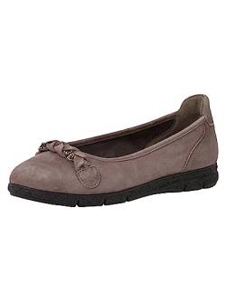 Tamaris Comfort Damen Ballerinas aus Leder Klassisch Comfort Fit, Grau (Anthracite), 39 EU von Tamaris