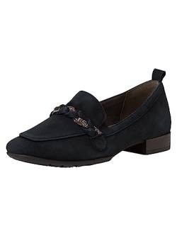 Tamaris Comfort Damen Loafer ohne Absatz aus Leder Business Slippers Comfort Fit, Blau (Navy), 38 EU von Tamaris