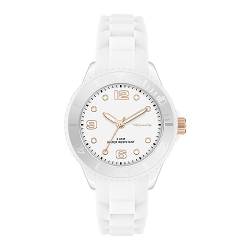 Tamaris Damen Analog Quarz Uhr mit Silikon Armband TT-0128-PQ, Weiß von Tamaris
