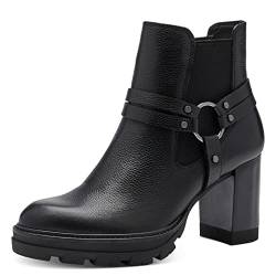 Tamaris Damen Ankle Boots, Frauen Stiefeletten,TOUCHit-Fußbett,halbstiefel,Kurzstiefel,uebergangsschuhe,Black Leather,37 EU von Tamaris