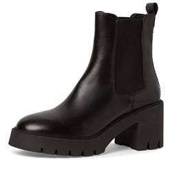 Tamaris Damen Chelsea Boots, Frauen Stiefeletten,TOUCHit-Fußbett,Bootee,Booties,halbstiefel,Kurzstiefel,uebergangsschuhe,Black Leather,41 EU von Tamaris