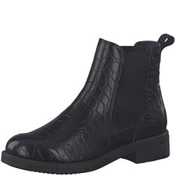 Tamaris Damen Chelsea Boots, Frauen Stiefeletten,TOUCHit-Fußbett,uebergangsstiefel,Schlupfstiefel,flach,Boots,Stiefel,Black Croco,38 EU von Tamaris