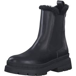 Tamaris Damen Chelsea Boots, Frauen Stiefeletten,TOUCHit-Fußbett,warm gefüttert,Winterschuhe,gefüttert,Stiefel,Bootee,Black Leather,41 EU von Tamaris