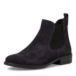 Tamaris Damen Chelsea Boots Leder Blockabsatz; NAVY/blau; 37 EU von Tamaris