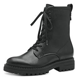 Tamaris Damen Combat Boots, Frauen Stiefeletten,TOUCHit-Fußbett,schnürstiefel,Stiefel,Bootee,Booties,halbstiefel,Black Plain,38 EU von Tamaris