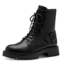 Tamaris Damen Combat Boots, Frauen Stiefeletten,TOUCHit-Fußbett,uebergangsschuhe,uebergangsstiefel,schnürstiefel,Boots,Stiefel,Black,39 EU von Tamaris