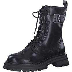 Tamaris Damen Combat Boots, Frauen Stiefeletten,halbstiefel,Kurzstiefel,uebergangsschuhe,uebergangsstiefel,schnürstiefel,Boots,Black,38 EU von Tamaris