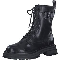 Tamaris Damen Combat Boots, Frauen Stiefeletten,schnürstiefel,boots,stiefel,bootee,booties,halbstiefel,kurzstiefel,BLACK,36 EU von Tamaris