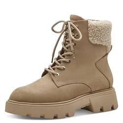 Tamaris Damen Combat Boots, Frauen Stiefeletten,warm gefüttert,schnürstiefel,winterstiefel,winterschuhe,gefüttert,boots,bootee,CAMEL,37 EU von Tamaris