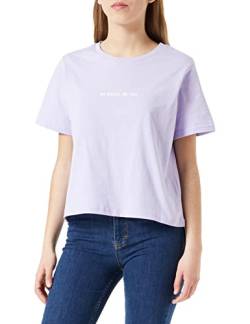 Tamaris Damen Cropped Slogan T-Shirt ARLON Violett M von Tamaris