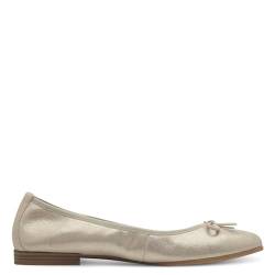 Tamaris Damen Klassische Ballerinas, Frauen Flats,Ballerina-Schuhe,Ballett-Schuhe,Ballet-Flats,flach,Ausgehschuhe,Abendschuhe,Champagne,37 EU von Tamaris