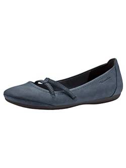 Tamaris Damen Klassische Ballerinas, Frauen Flats,Ballerina-Schuhe,Ballett-Schuhe,Ballet-Flats,flach,Ausgehschuhe,Abendschuhe,Navy,38 EU von Tamaris