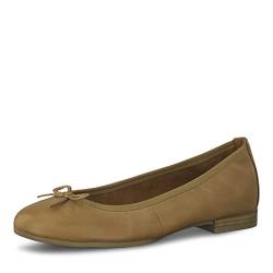 Tamaris Damen Klassische Ballerinas, Frauen Flats,Comfort Lining,TOUCHit-Fußbett,Women's,Lady,Ladies,Ballerinen,Pumps,Cognac,37 EU / 4 UK von Tamaris