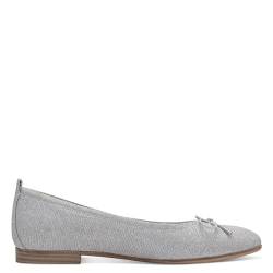 Tamaris Damen Klassische Ballerinas, Frauen Flats,Slip-ons,klassisch elegant,Schleife,Ballerinen,Pumps,Halbschuhe,Slipper,Silver Glam,39 EU von Tamaris