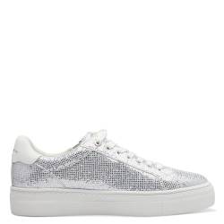 Tamaris Damen Low-Top Sneaker, Frauen Halbschuhe,Wechselfußbett,straßenschuhe,Strassenschuhe,Sportschuhe,Freizeitschuhe,Silver Glam,37 EU von Tamaris