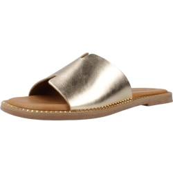 Tamaris Damen Mules Pantoletten Leder Sommer; LIGHT GOLD/metallic; 38 EU von Tamaris