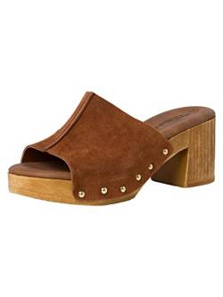 Tamaris Damen Pantoletten, Frauen Slipper,TOUCHit-Fußbett,Backless Slipper,Gartenschuhe,Sommerschuhe,sommerclogs,Sandalen,Mules,Cognac,39 EU von Tamaris