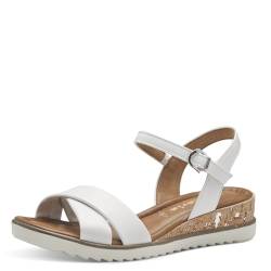 Tamaris Damen Plateau Sandalen Vegan Keilabsatz; WHITE/weiß; 39 von Tamaris