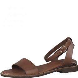 Tamaris Damen Riemchen Sandalen, Frauen Sandalen,Touch It-Fußbett,woman,sandaletten,sommerschuhe,sommersandalen,bequem,flach,lady,CUOIO,37 EU / 4 UK von Tamaris