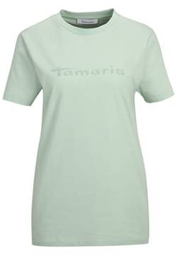 Tamaris Damen Rundhalsausschnitt Logo T-Shirt AALEN Grün L von Tamaris