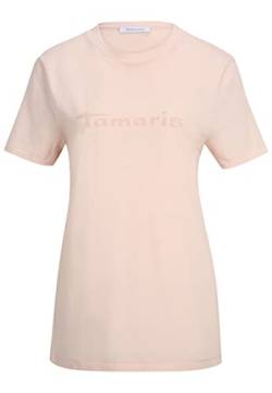 Tamaris Damen Rundhalsausschnitt Logo T-Shirt AALEN Pink S von Tamaris