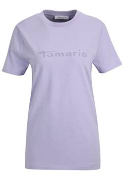 Tamaris Damen Rundhalsausschnitt Logo T-Shirt AALEN Violett L von Tamaris