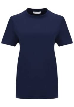 Tamaris Damen Rundhalsausschnitt plain T-Shirt ADRIA Blau L von Tamaris