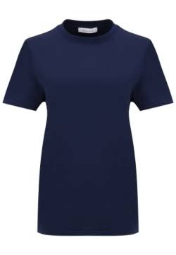 Tamaris Damen Rundhalsausschnitt plain T-Shirt ADRIA Blau XL von Tamaris