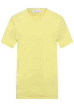 Tamaris Damen Rundhalsausschnitt plain T-Shirt ADRIA Gelb L von Tamaris