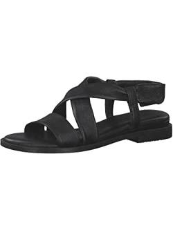 Tamaris Damen Sandaletten, Frauen Sandalen,TOUCHit-Fußbett,offene schuhe,strandschuhe,sommersandalen,bequem,flach,sommerschuhe,BLACK,38 EU von Tamaris