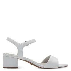 Tamaris Damen Sandaletten, Frauen Sandalen,offene schuhe,strandschuhe,riemchensandalen,elegant,leichter absatz,sommerschuhe,WHITE,37 EU von Tamaris