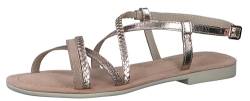 Tamaris Damen Sandaletten, Frauen Sandalen,Riemchensandalen,Leichter Absatz,Sommerschuhe,Freizeitschuhe,offene Schuhe,Rose METALLIC,40 EU von Tamaris