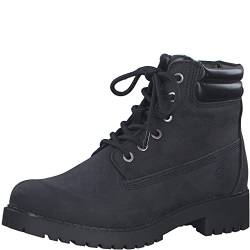 Tamaris Damen Schnürstiefel, Frauen Stiefel,Wechselfußbett,DUOtex,wasserabweisend,warm gefüttert,schnürboots,halbstiefel,BLACK UNI,42 EU von Tamaris