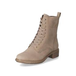 Tamaris Damen Schnürstiefel Leder Blockabsatz; TAUPE/beige; 37 EU von Tamaris