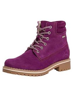 Tamaris Damen Schnürstiefel gefüttert Leder Blockabsatz Winter; PURPLE/lila; 37 EU von Tamaris